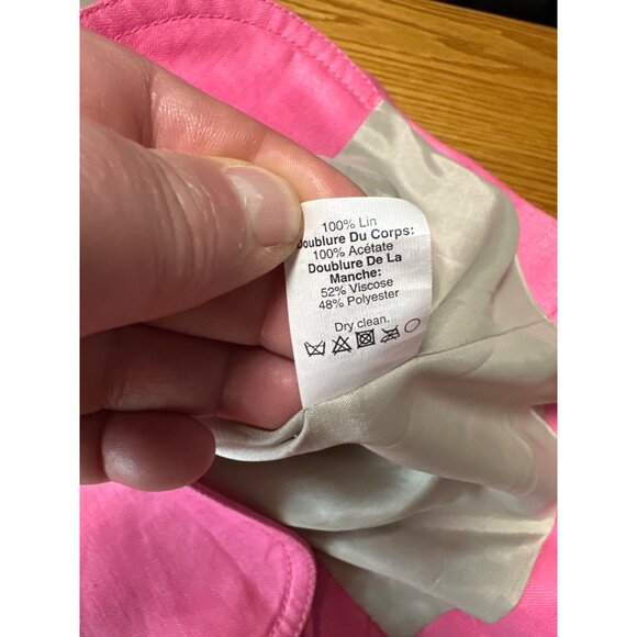 J. Crew Schoolboy Long Sleeve 2 Button Pink Linen Womens Blazer Size 2 - Picture 9 of 10